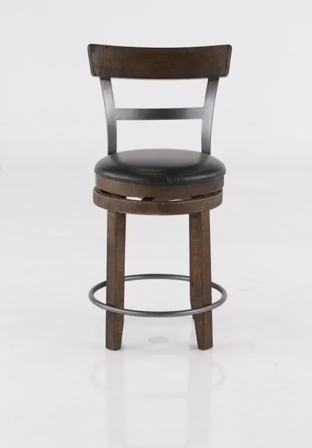 Barrel Tobacco Brown Swivel Counter Height Stool-8