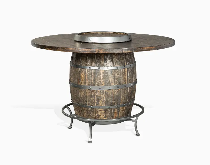 Barrel Tobacco Brown Counter Table