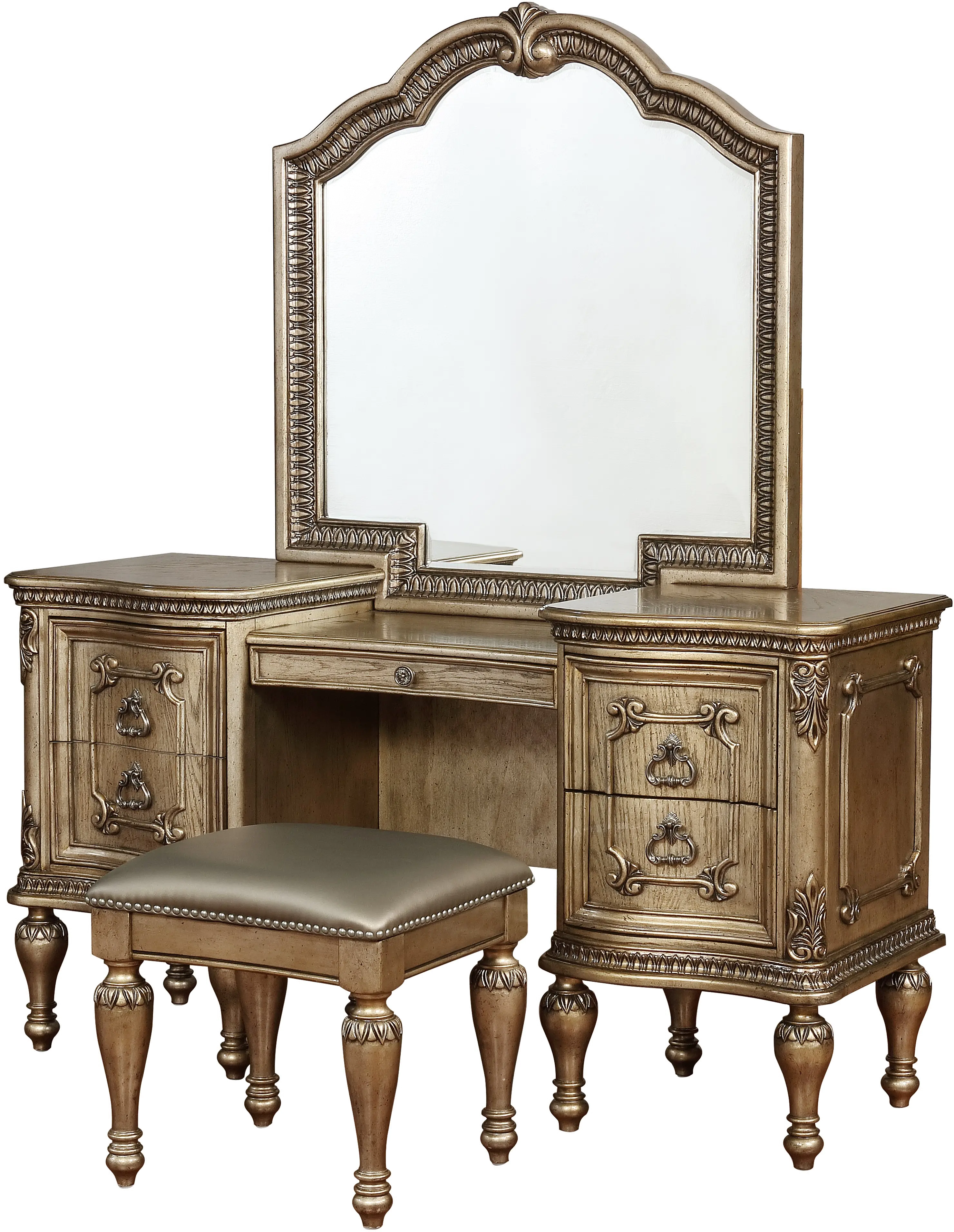 Seville Platinum Gold 3 Piece Vanity Set-1