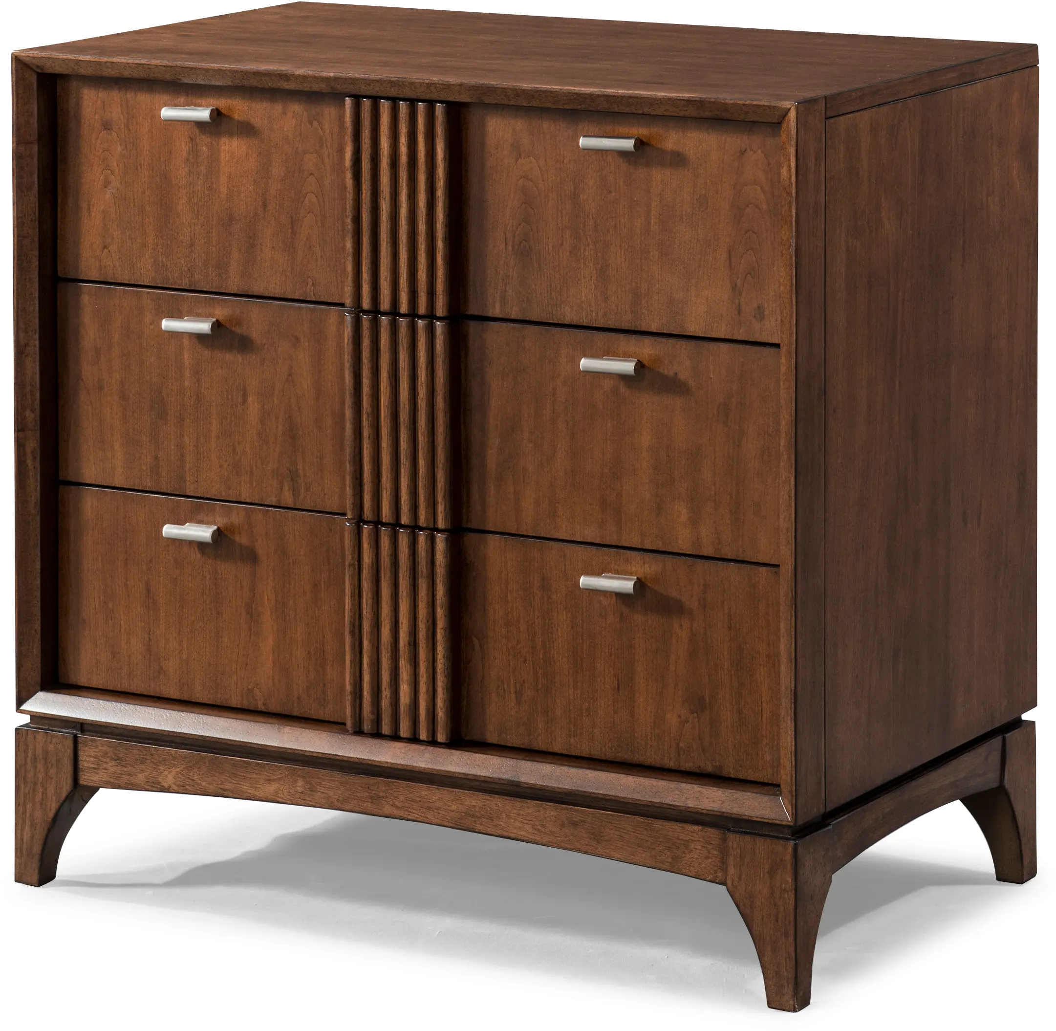 Brown Cherry Mid Century Modern Nightstand - Simply Urban-1
