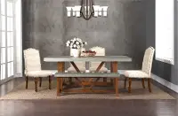 Faux Cement and Natural 5 Piece Dining Set - Bohemian
