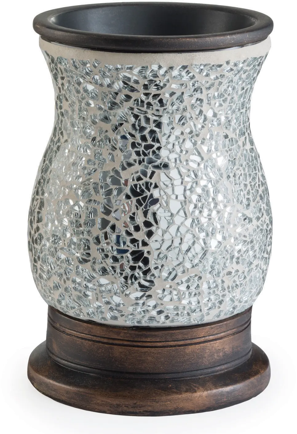 Silver Glass Mosaic Reflection Illumination Fragrance Warmer-1