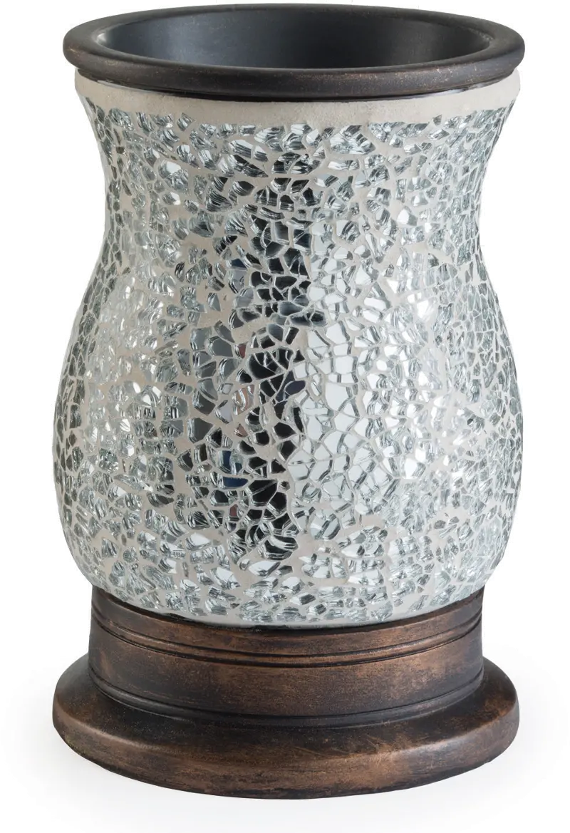 Silver Glass Mosaic Reflection Illumination Fragrance Warmer