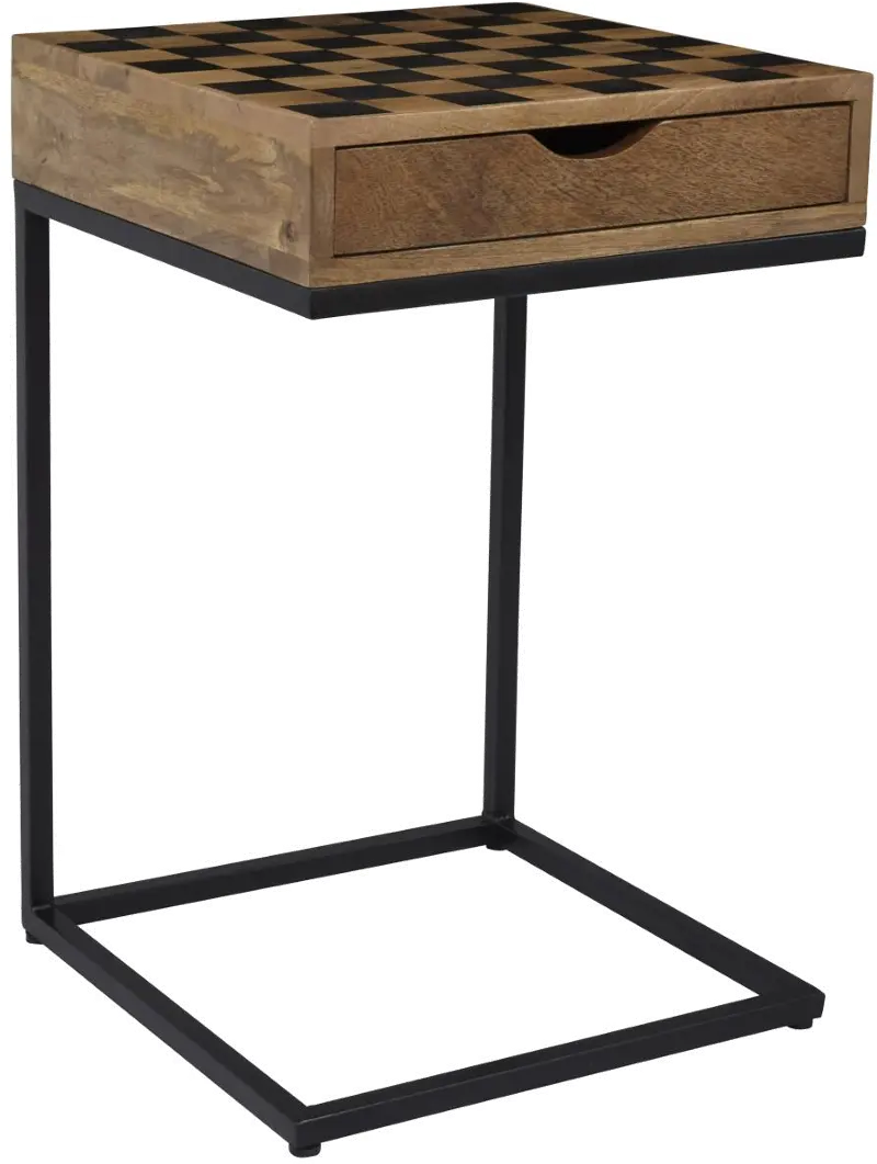 Global Archive Checkerboard C-Shaped Table