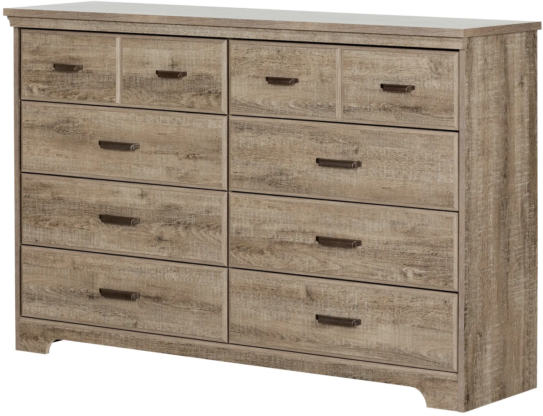 10609 Versa Weathered Oak 8-Drawer Double Dresser - South Shore-1