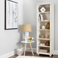 10314 White Wash Narrow 6-Shelf Bookcase - Hopedale