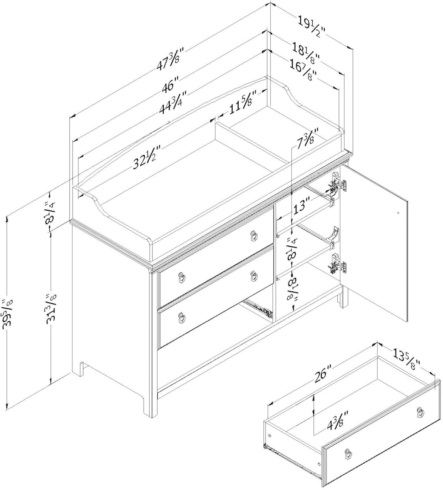 10624 Catimini Changing Table with Removable Changing Station - South Shore-8