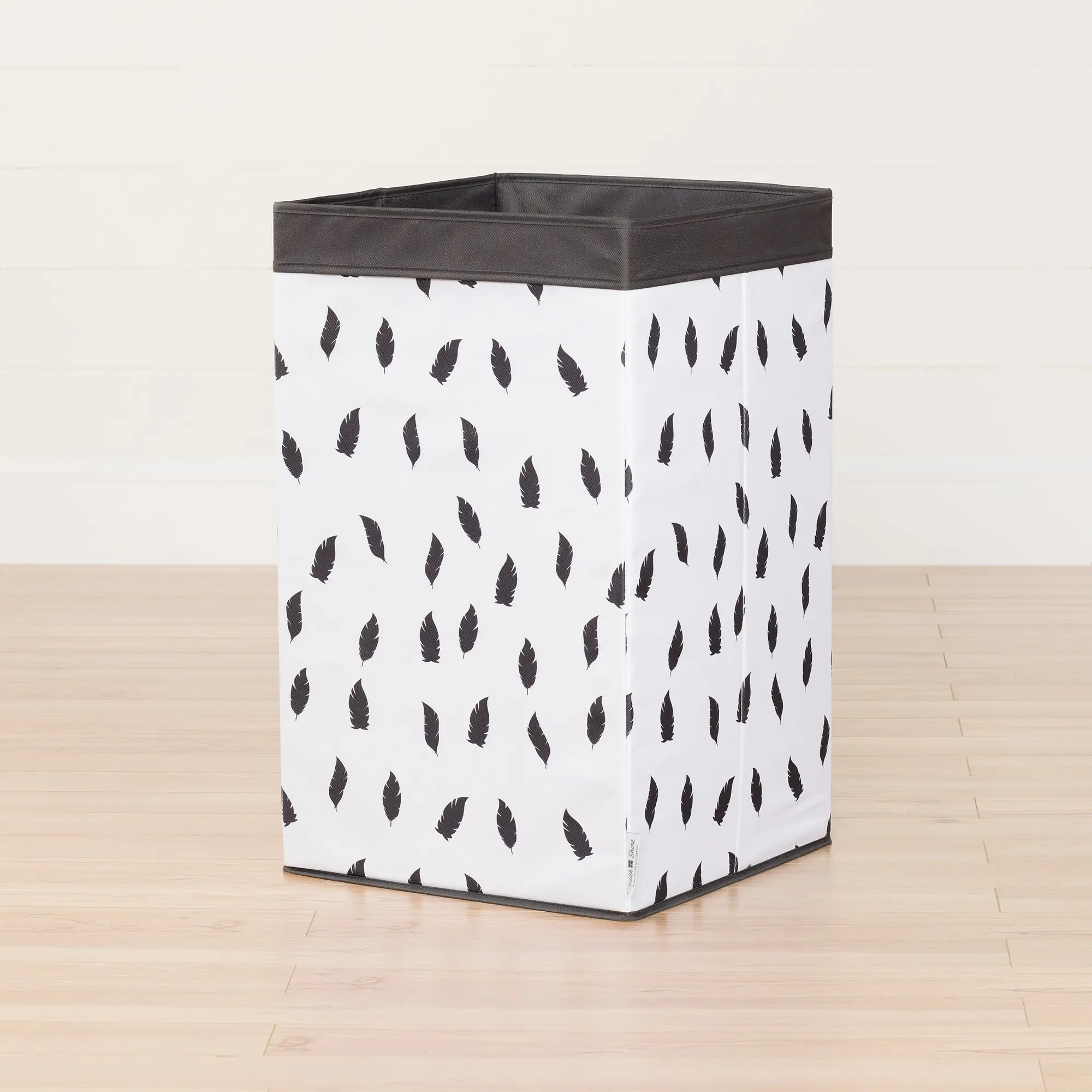 100213 White & Gray Feather Print Laundry Hamper - Storit-2