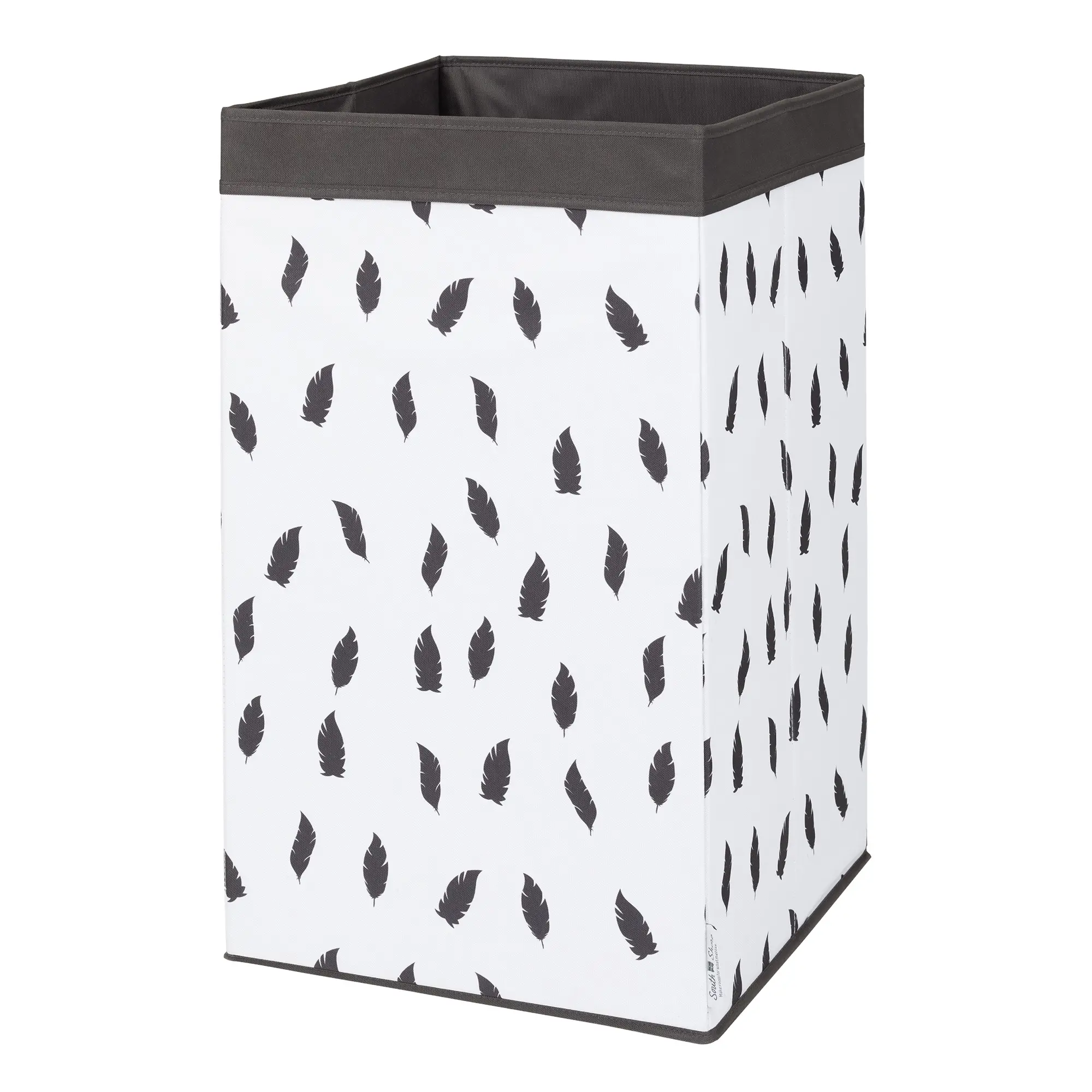 100213 White & Gray Feather Print Laundry Hamper - Storit-1