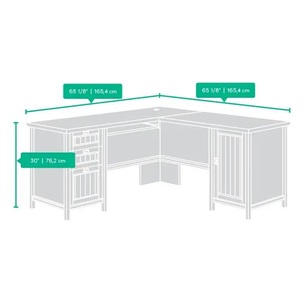 Costa Chestnut L Shaped Corner Computer Desk with Hutch-10