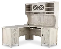 Costa Chestnut L Shaped Corner Computer Desk with Hutch