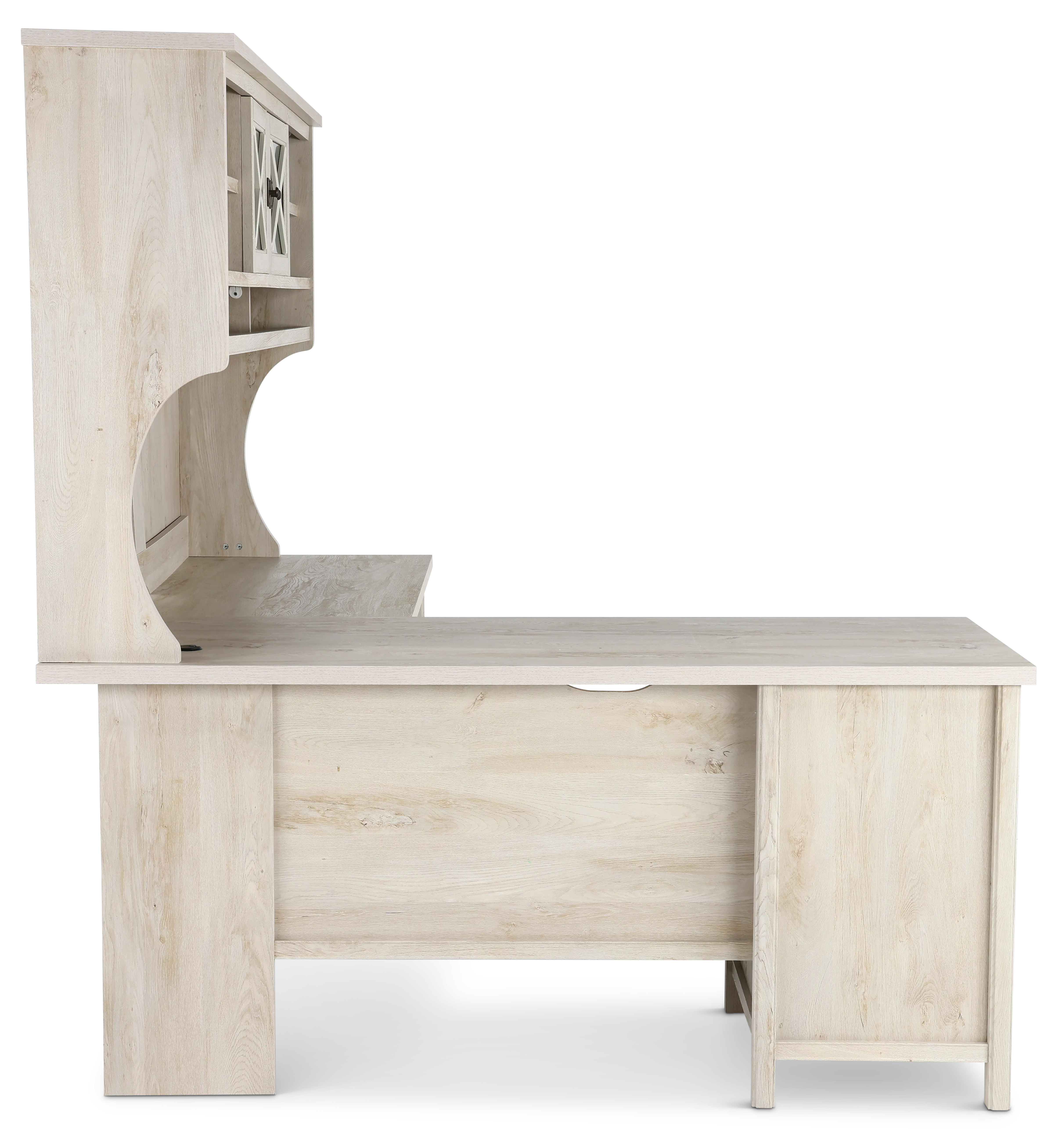 Costa Chestnut L Shaped Corner Computer Desk with Hutch-5