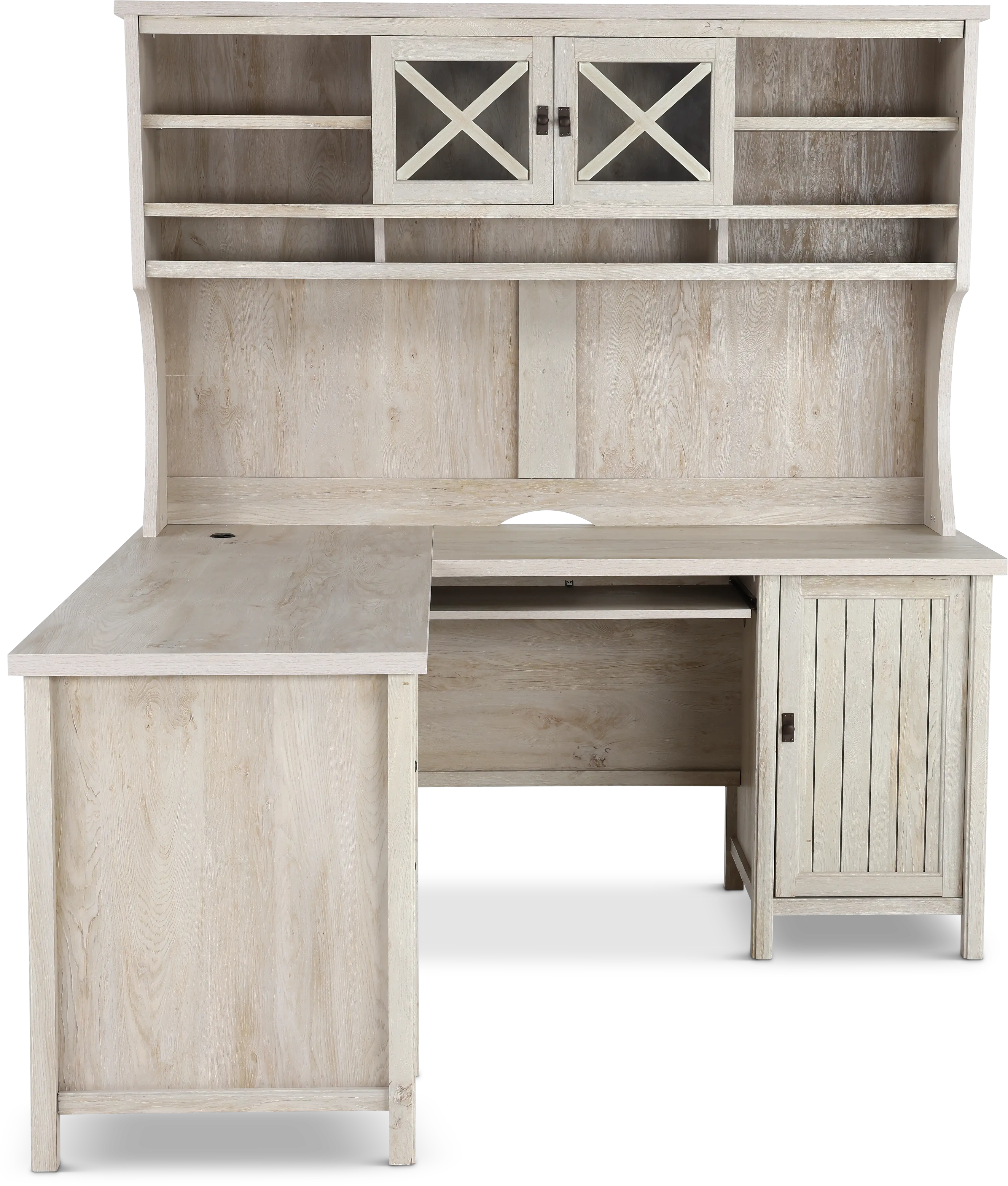 Costa L Shaped Corner Computer Desk with Hutch-4