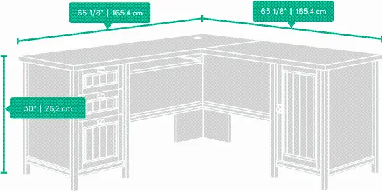 Costa L Shaped Corner Computer Desk with Hutch-6