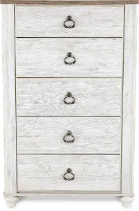 Millhaven Whitewash Chest of Drawers