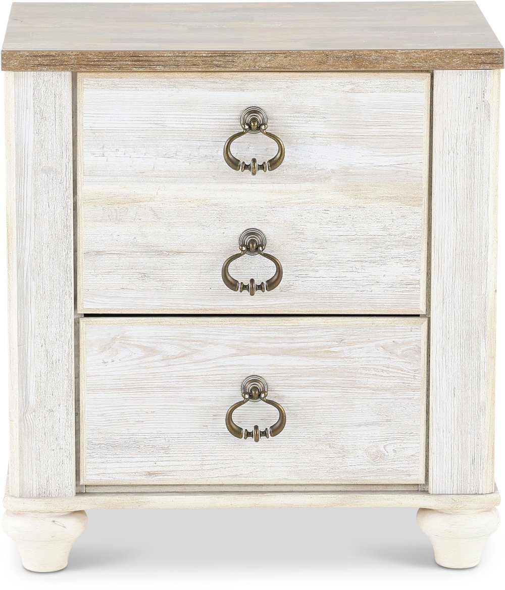 Millhaven Whitewash Nightstand