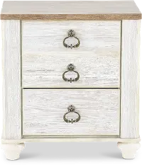 Millhaven Whitewash Nightstand