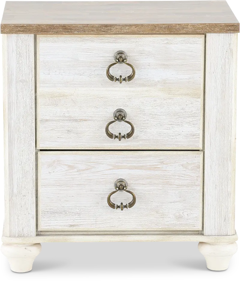 Millhaven Whitewash Nightstand