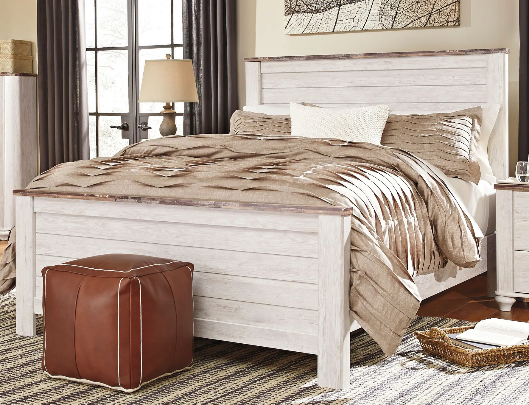 Millhaven Whitewash Queen Bed-2
