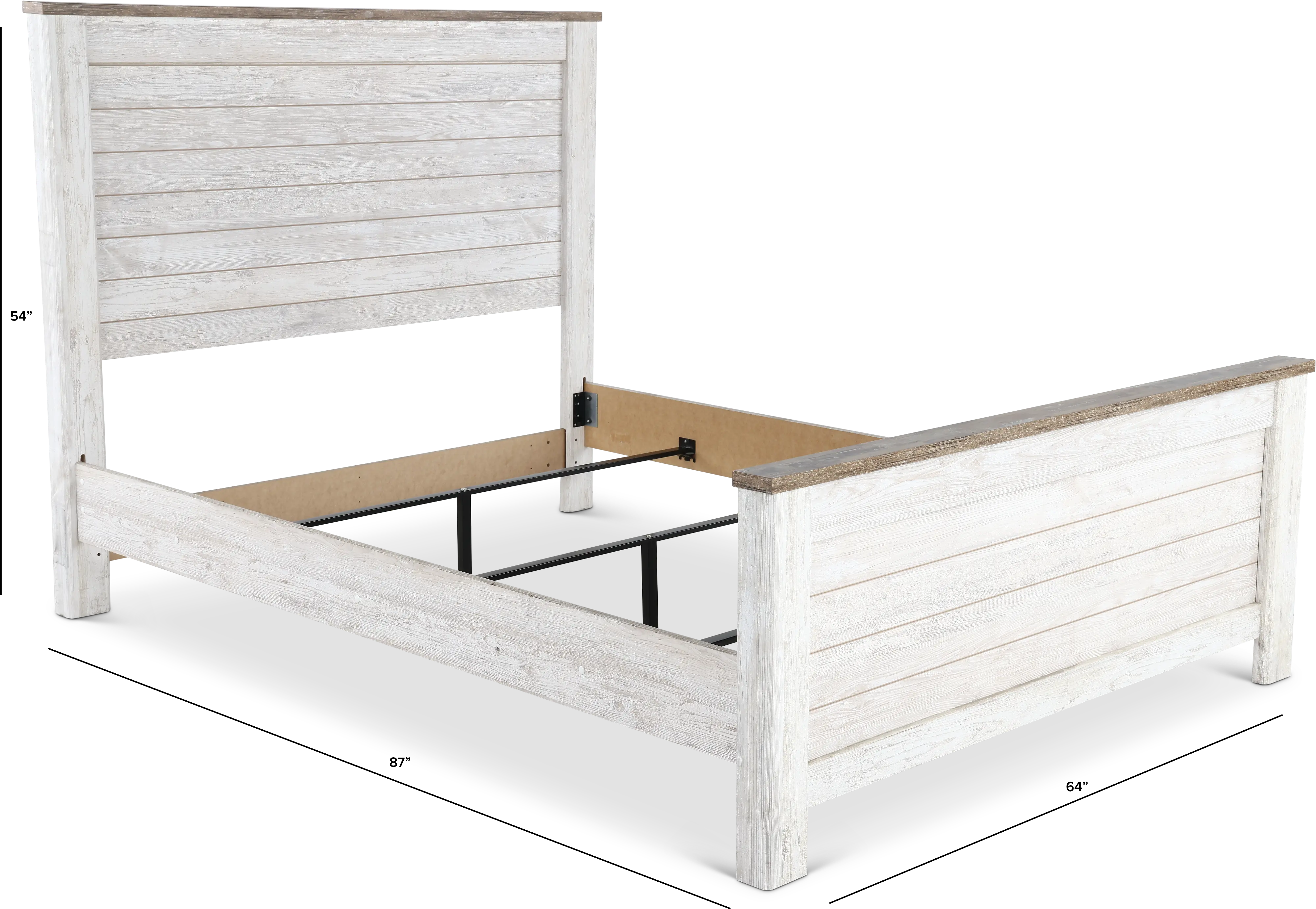 Millhaven Whitewash Queen Bed-3