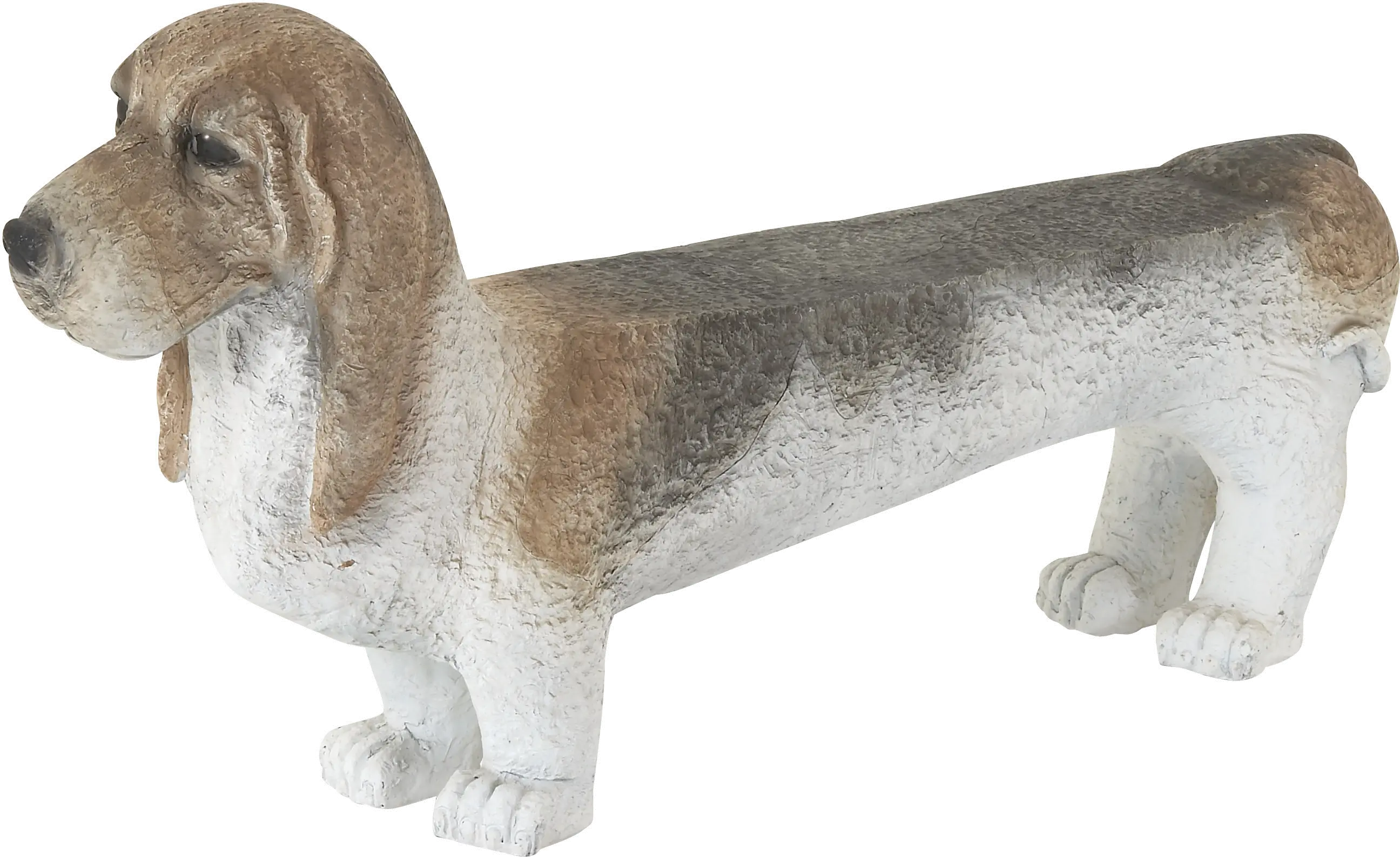 White and Brown Poly Stone Dog Bench with Flat Top-1