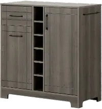11029 Vietti Gray Bar Cabinet with Bottle and Glass Storage - South Shore