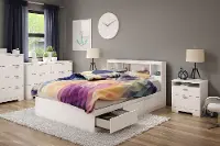 11251 Reevo Full Mates Bed With Bookcase Headboard - South Shore