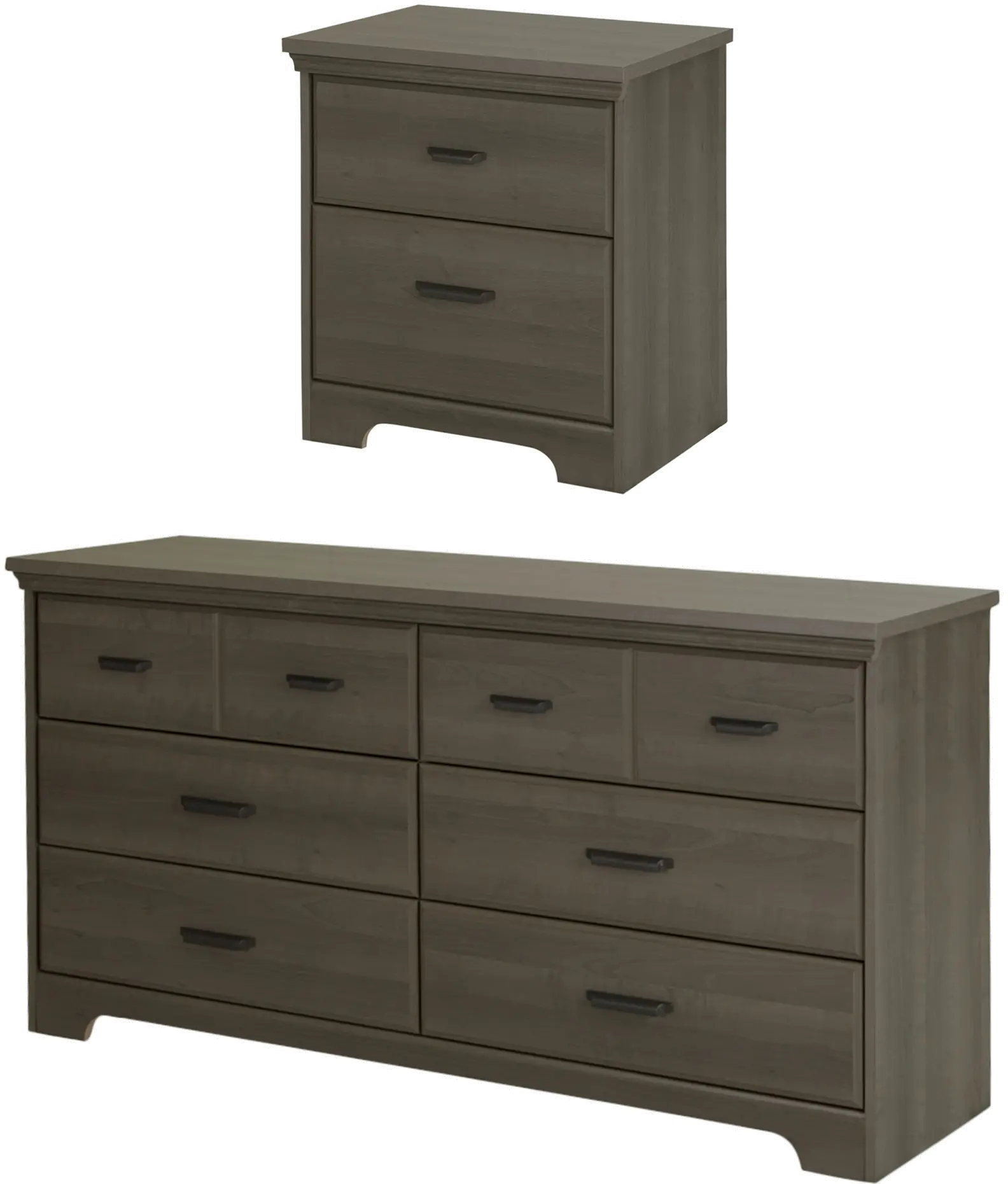 11270 Versa Gray Maple Double Dresser & Nightstand - South Shore-1