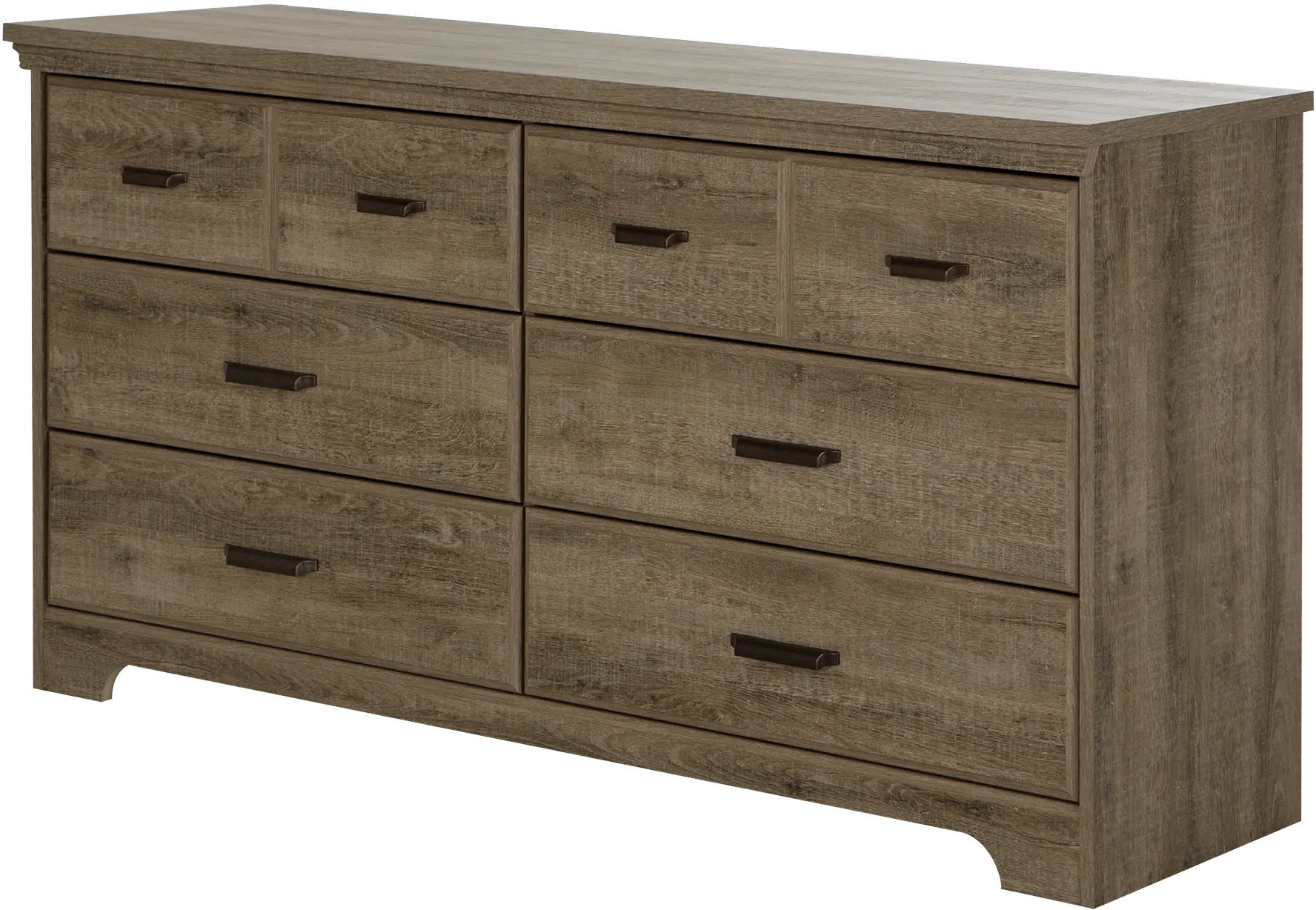 11272 Versa Weathered Oak Double Dresser & Nightstand - South Shore-4