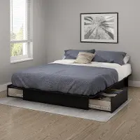 10220 Gramercy Black Full/Queen Platform Bed with Drawers - South Shore