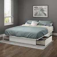 10222 Gramercy White Full-Queen Platform Bed with Drawers - South Shore
