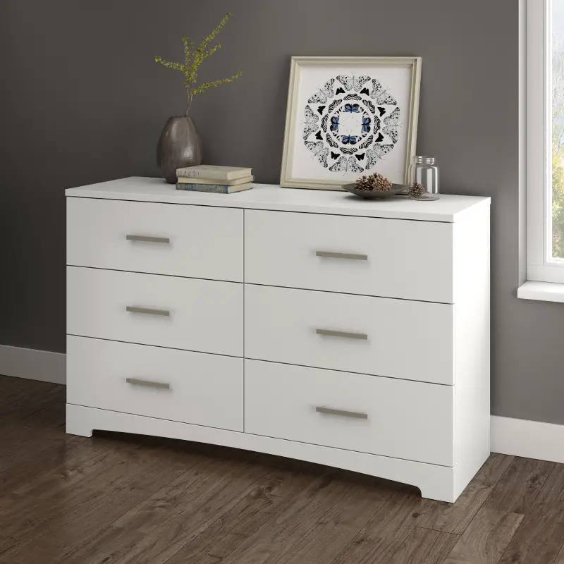 Gramercy Pure White 6-Drawer Double Dresser - South Shore