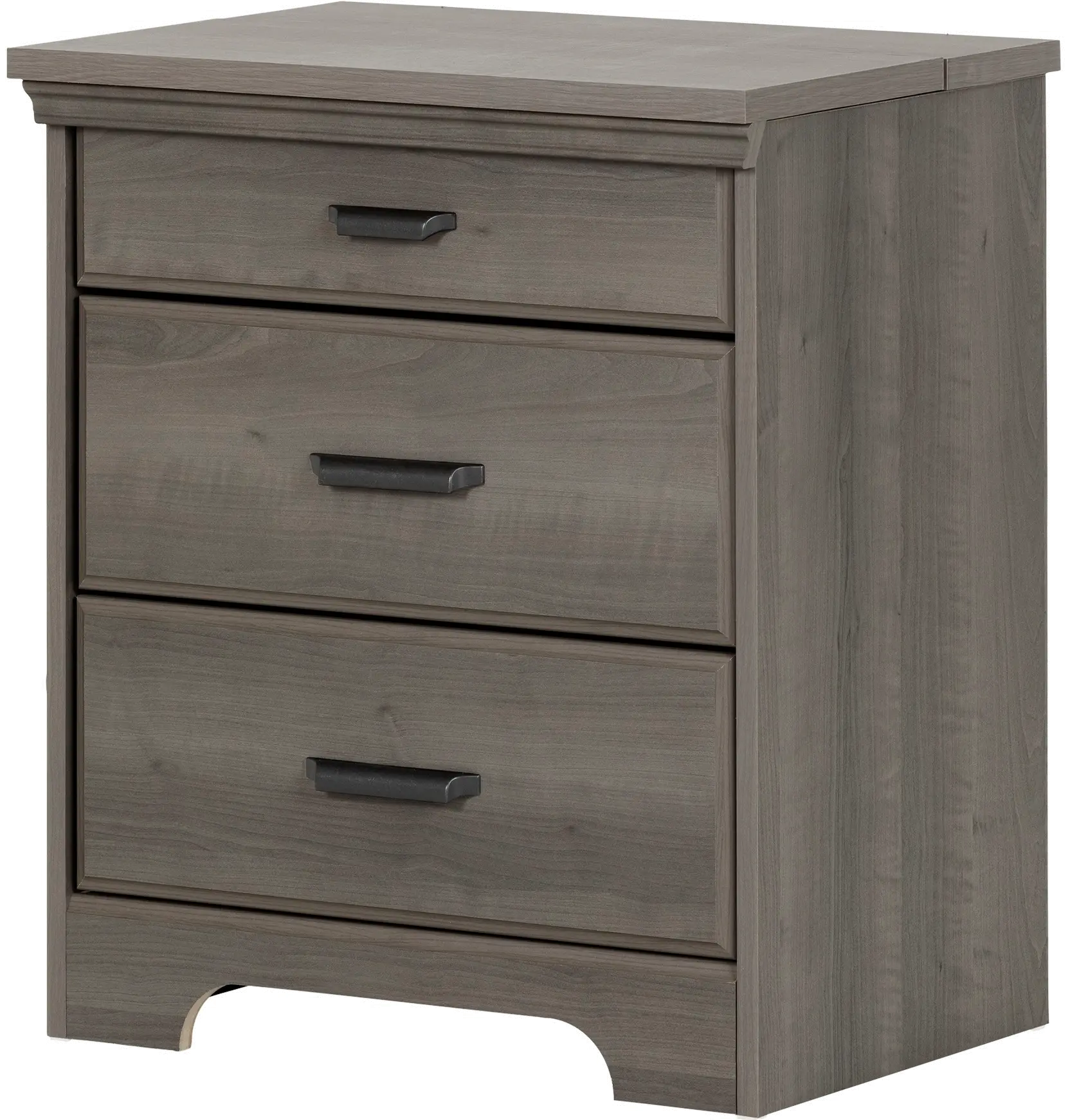 10556 Versa Gray Maple Nightstand with Charging Station - South Shore-1