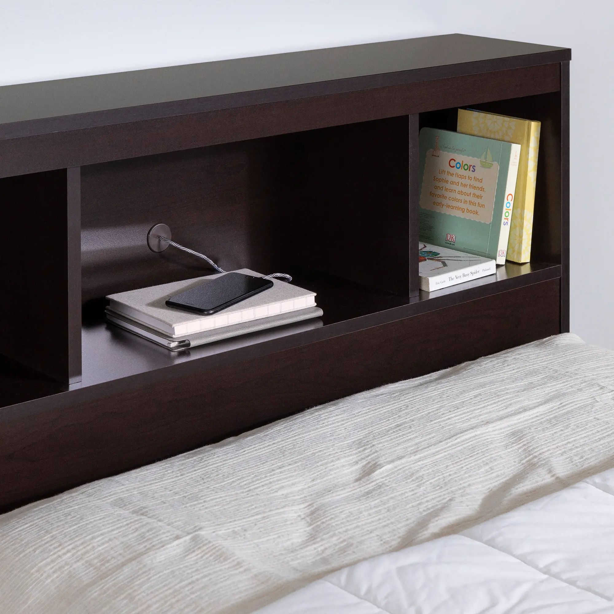 Spark Chocolate Twin Storage Bed and Bookcase Headboard Set - South Shore |  RC Willey, image size:2000x2000