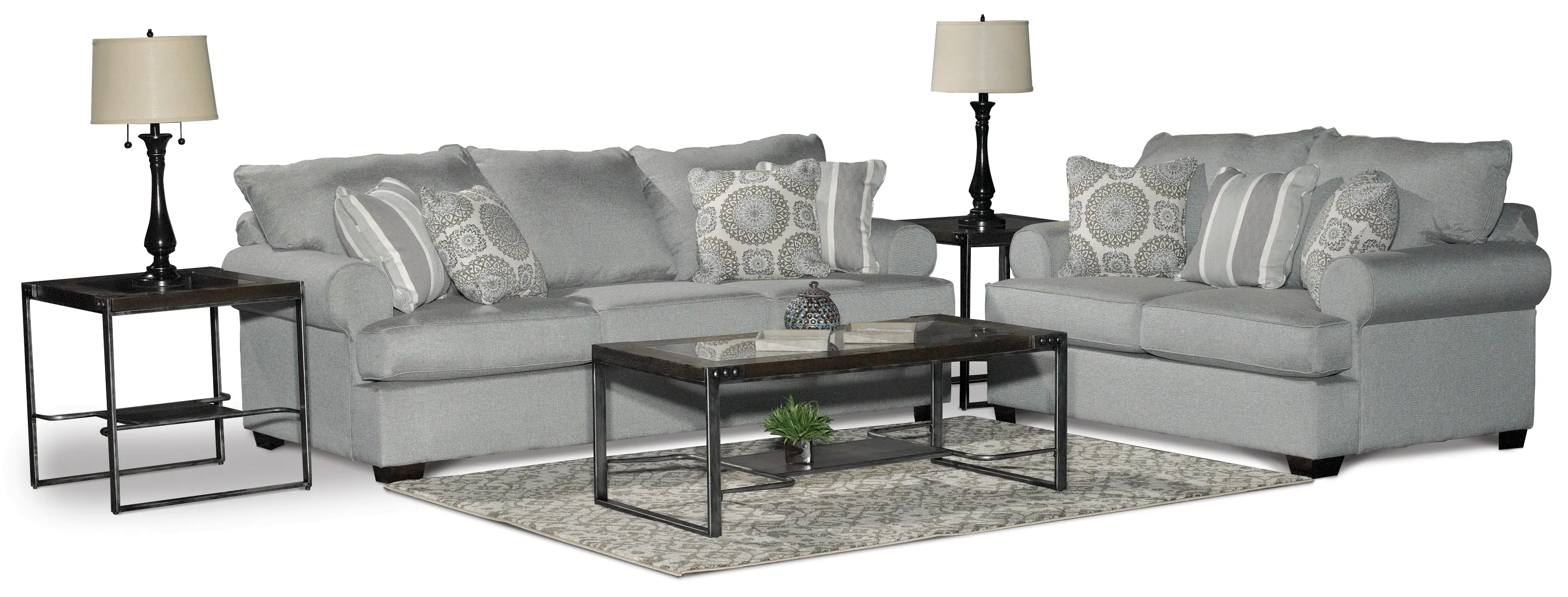7PC/ALISON/MIST/SLTL Alison Blue-Gray 7-Piece Living Room Set-2