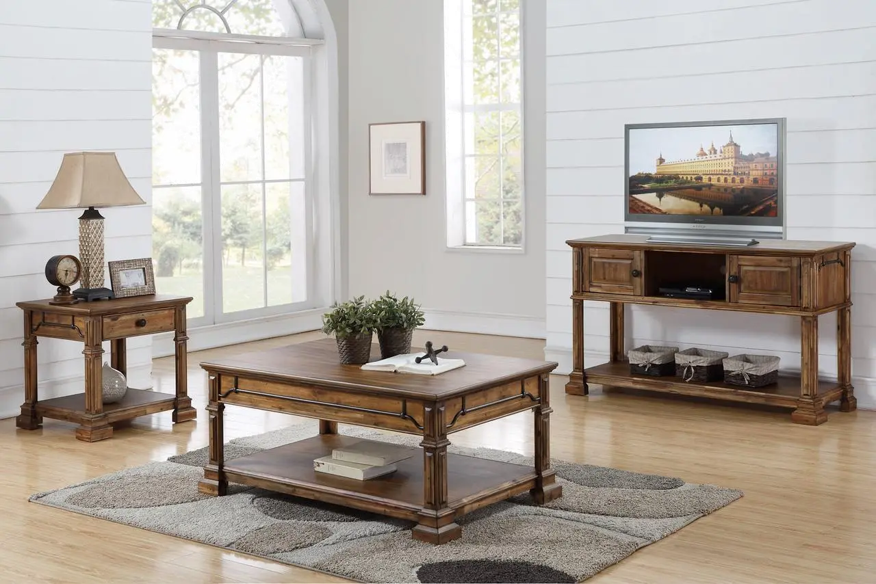 Barclay Rustic Brown Coffee Table-4