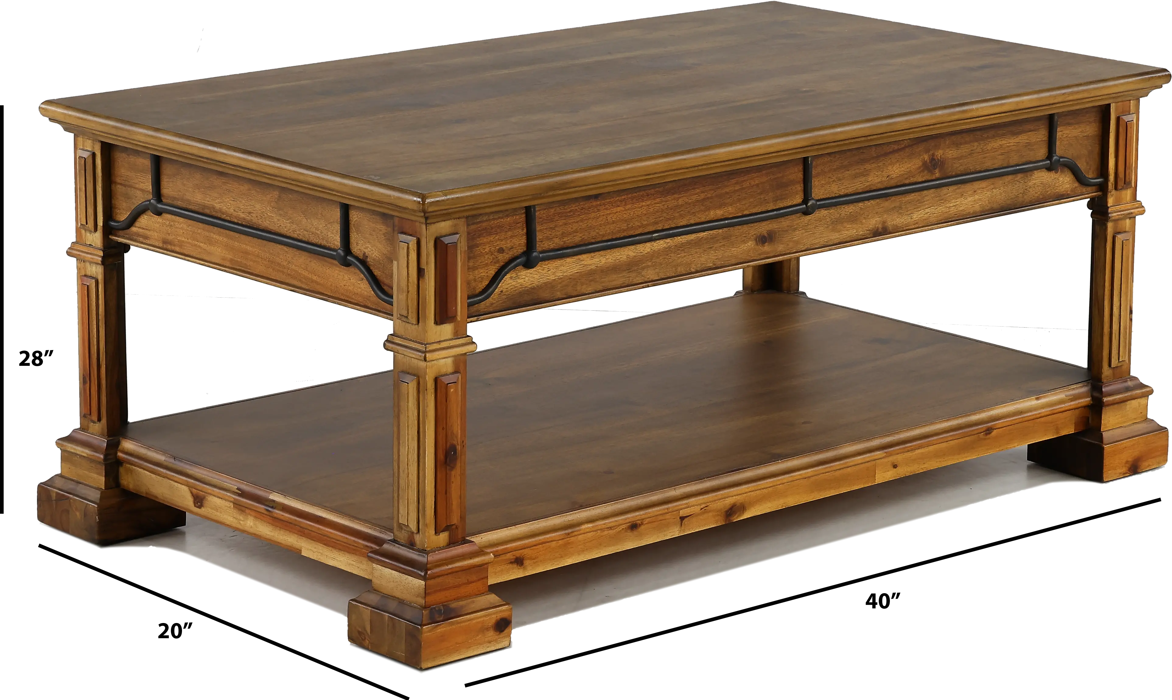 Barclay Rustic Brown Coffee Table-3