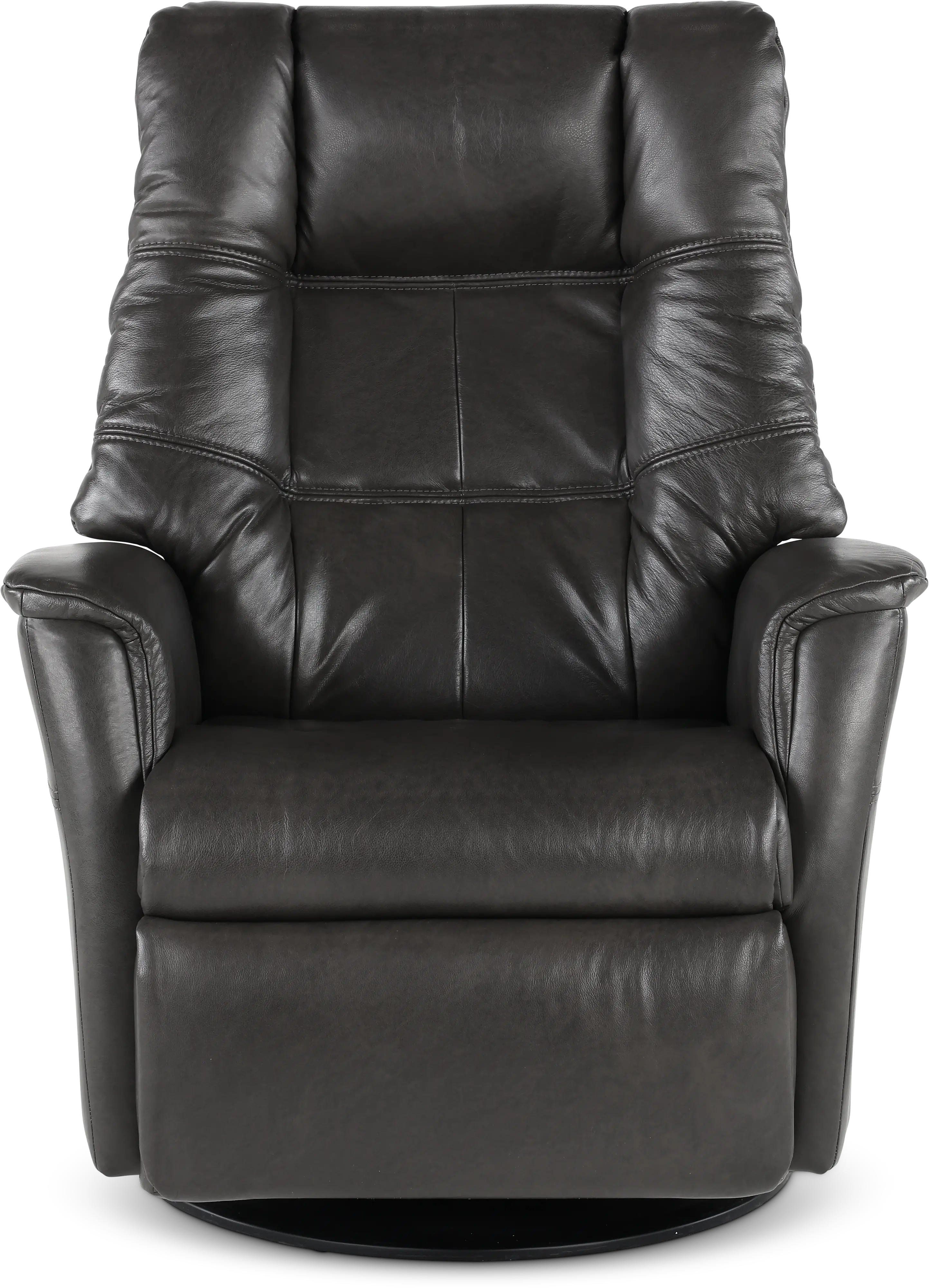 Boston Gray Leather Large Swivel Glider Power Recliner-4