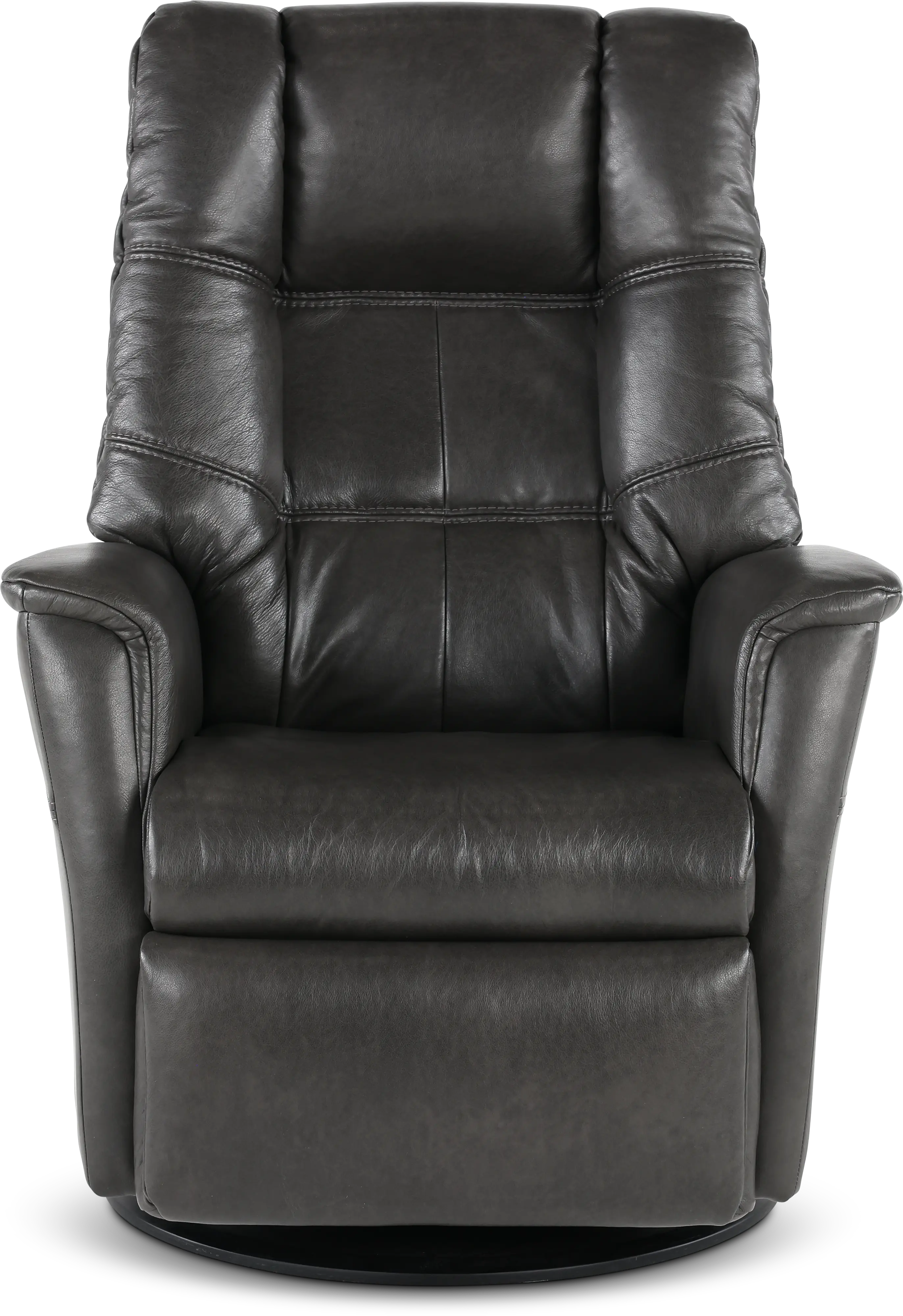 Boston Gray Leather Standard Swivel Glider Power Recliner-4