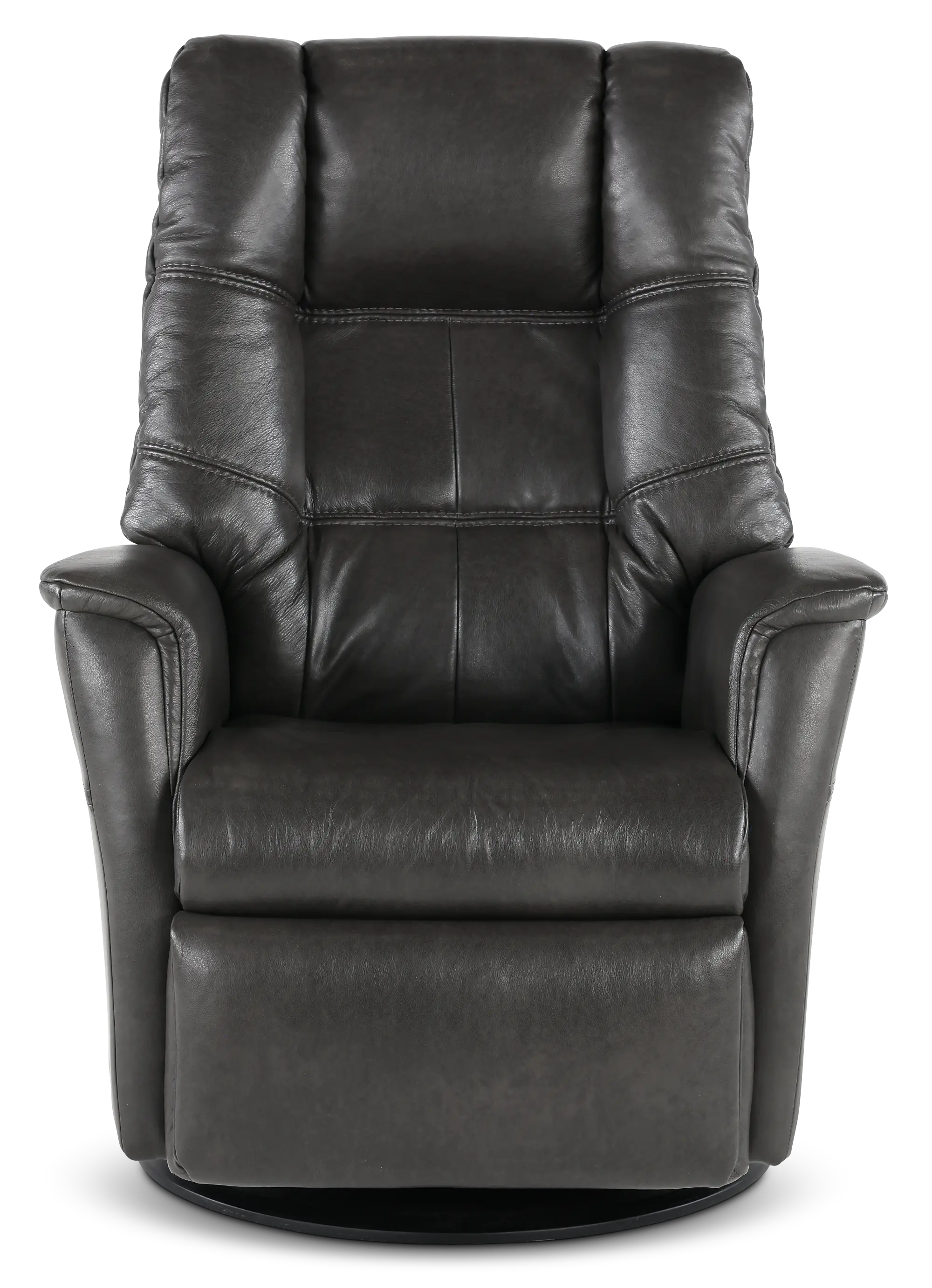 Boston Gray Leather Standard Swivel Glider Power Recliner | RC Willey