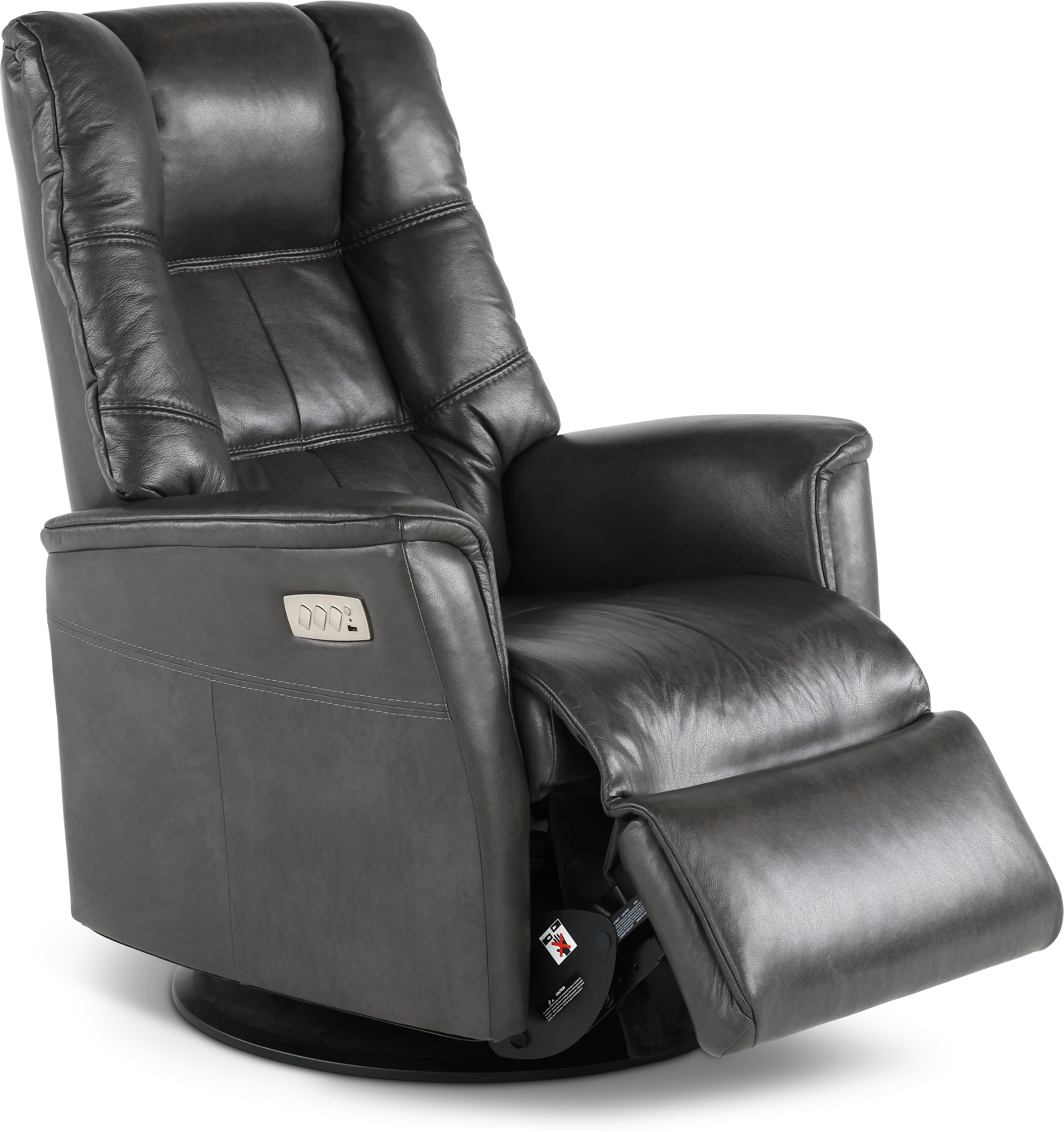 Boston Gray Leather Standard Swivel Glider Power Recliner-6