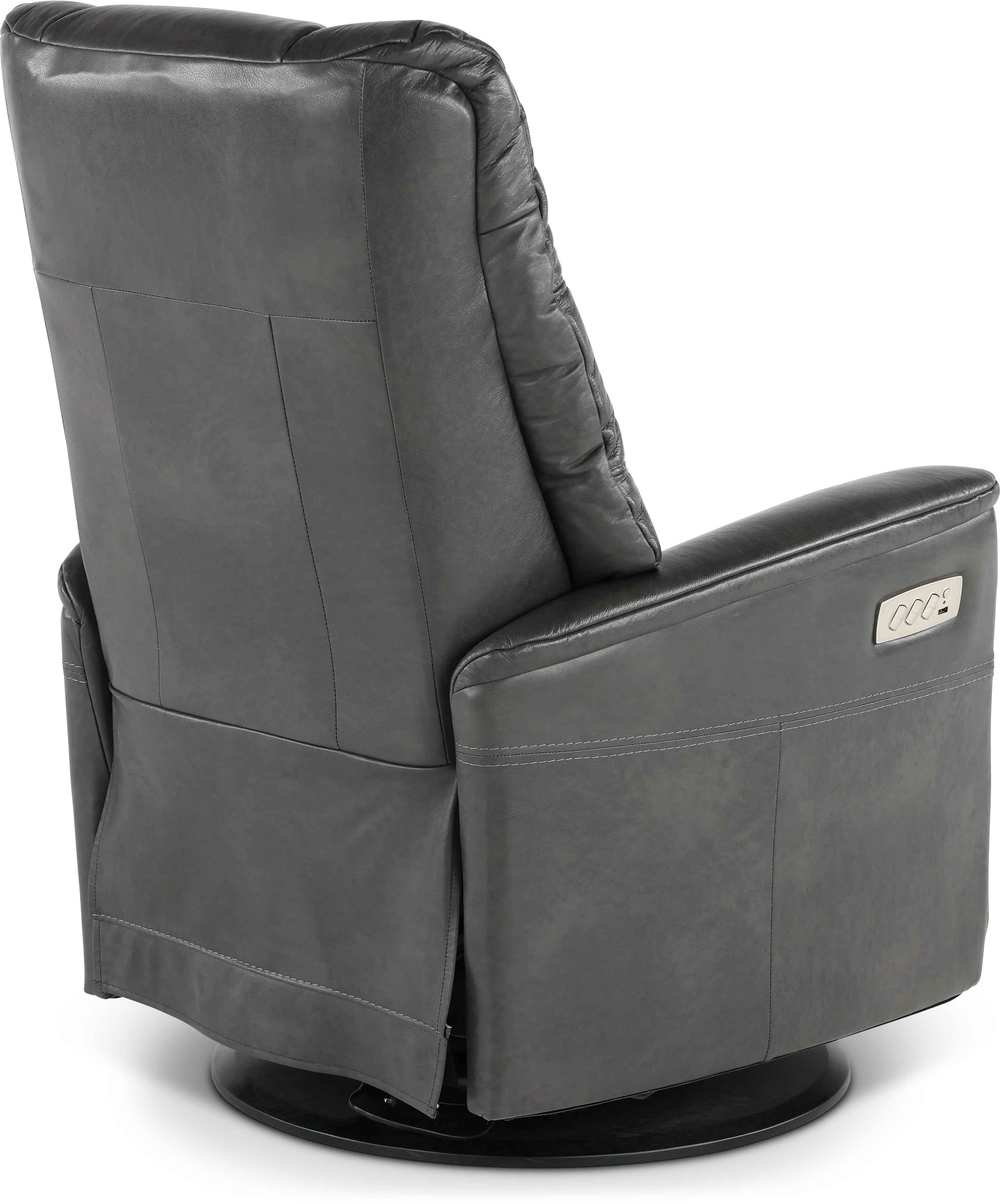 Boston Gray Leather Standard Swivel Glider Power Recliner-8