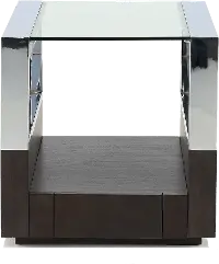 Revere Graphite and Chrome Glass Top End Table
