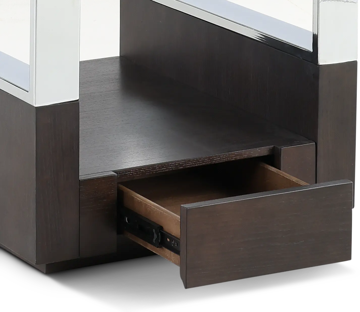 Revere Graphite and Chrome Glass Top End Table-5