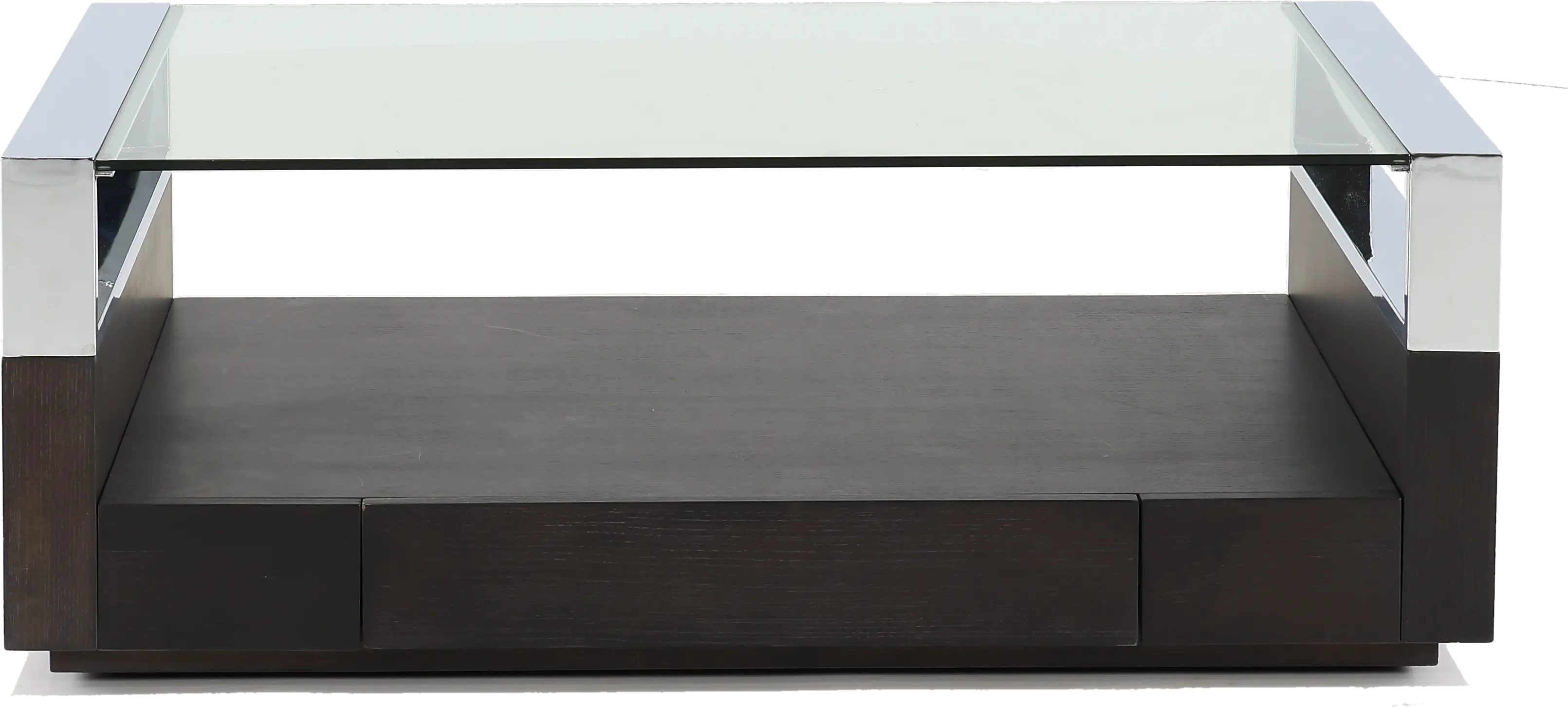 Revere Graphite and Chrome Glass Top Coffee Table-1
