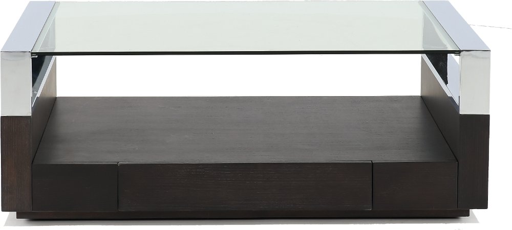Revere Graphite and Chrome Glass Top Coffee Table
