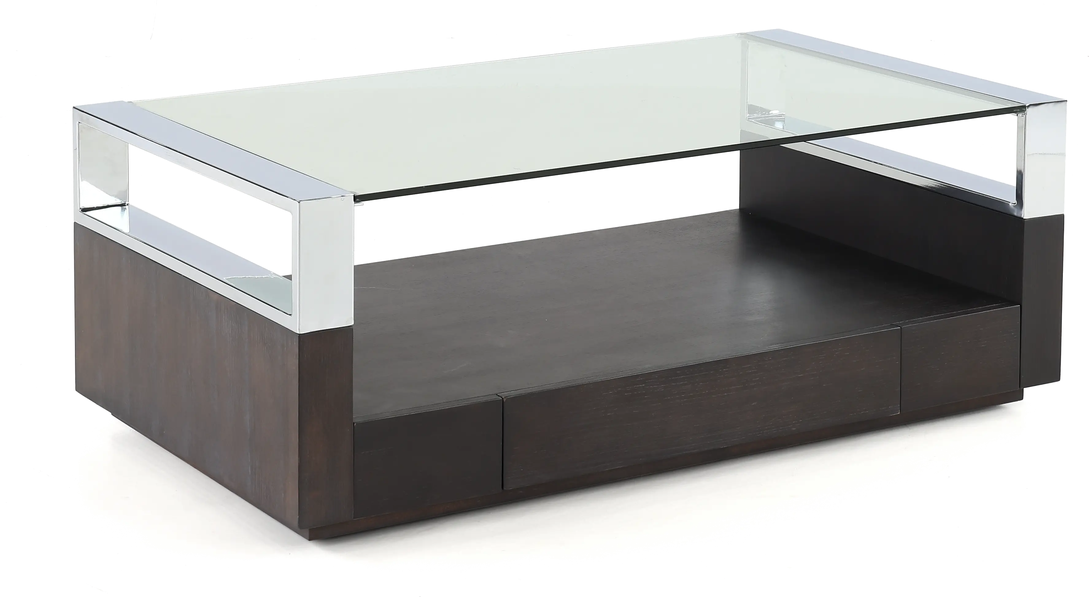 Revere Graphite and Chrome Glass Top Coffee Table-4