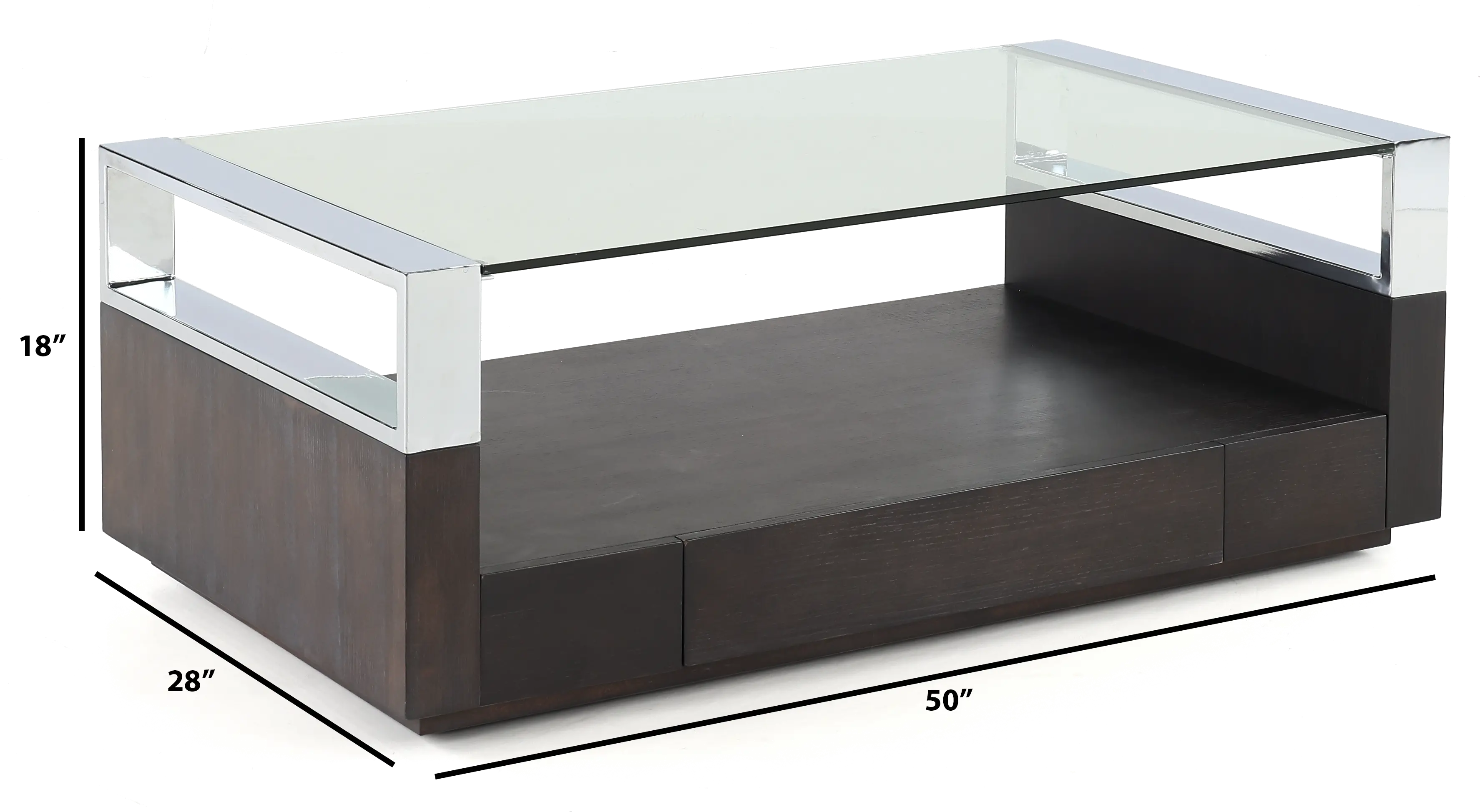 Revere Graphite and Chrome Glass Top Coffee Table-3