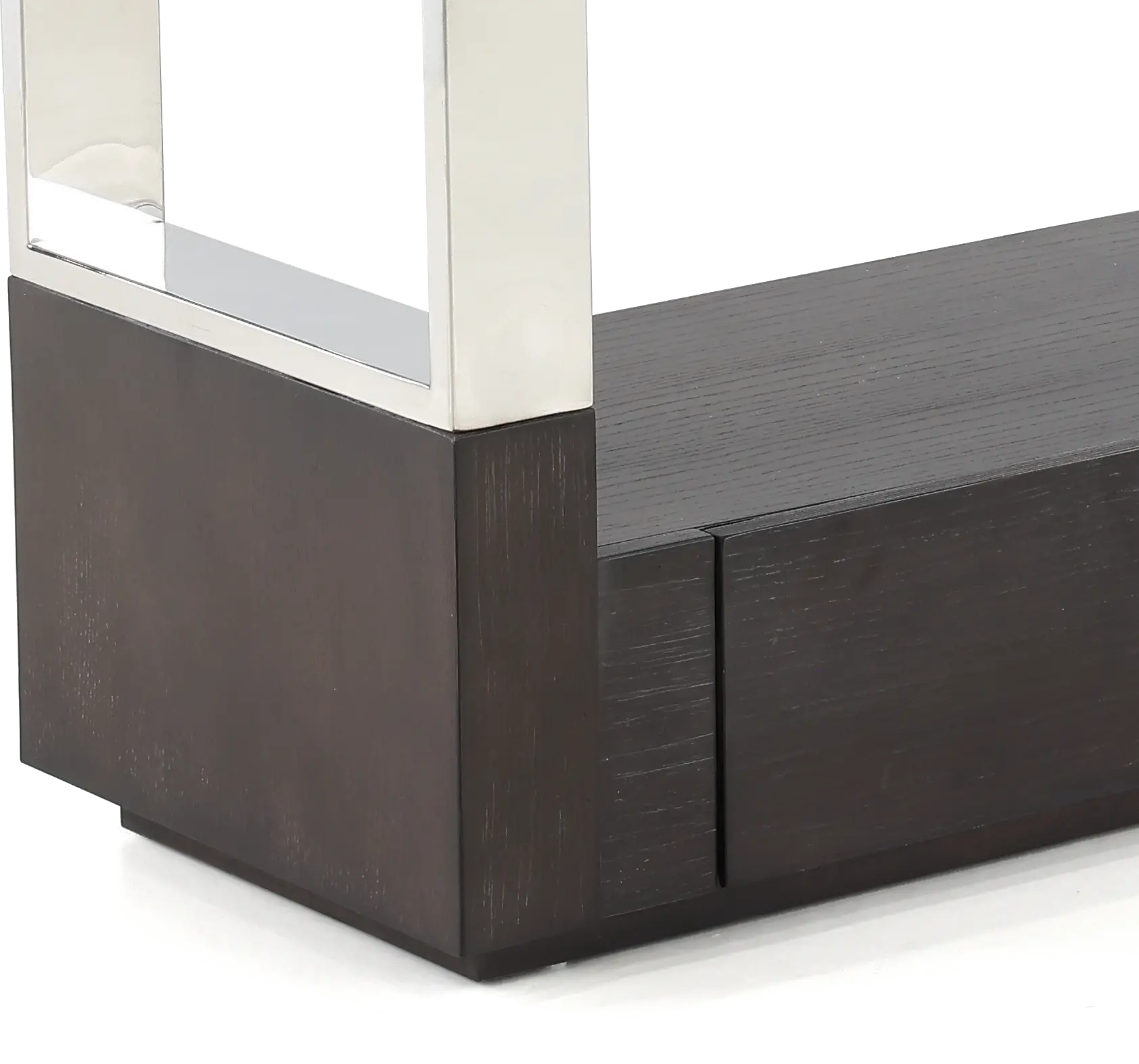 Revere Graphite and Chrome Glass Top Sofa Table-2