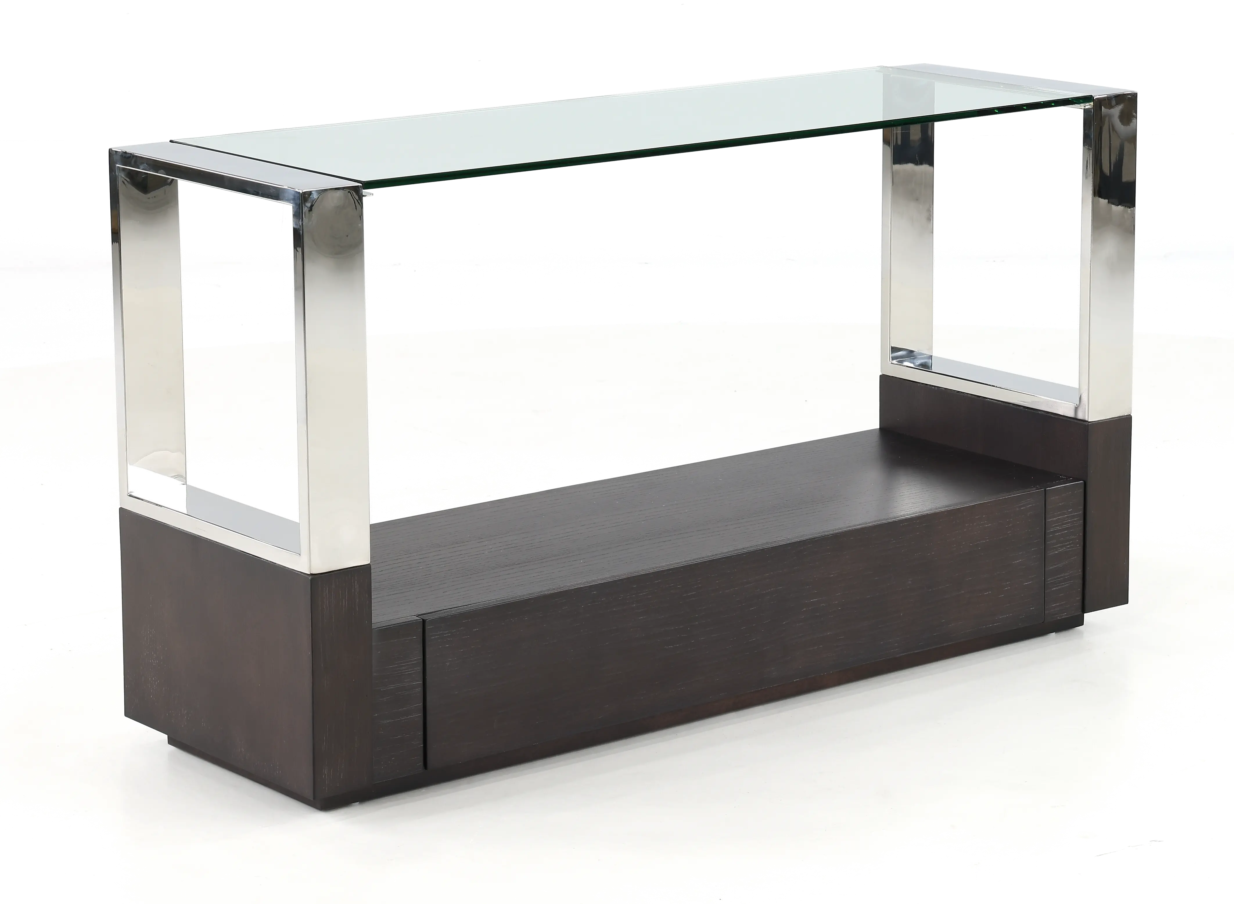 Revere Graphite and Chrome Glass Top Sofa Table-5